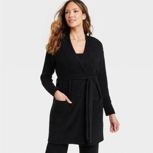 Stars Above Women’s Cozy Robe in Black Size M/L